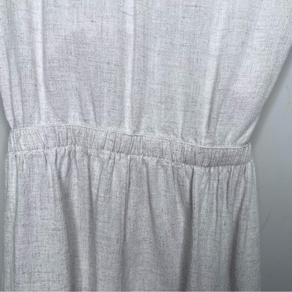 Princess Polly Tie Front Beige Tan Linen Romper Size 6 - Picture 13 of 16